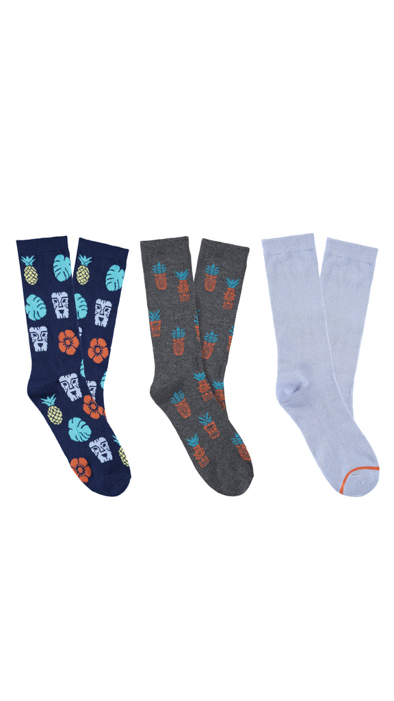 Tiki Heads 3-Pack Dress Socks